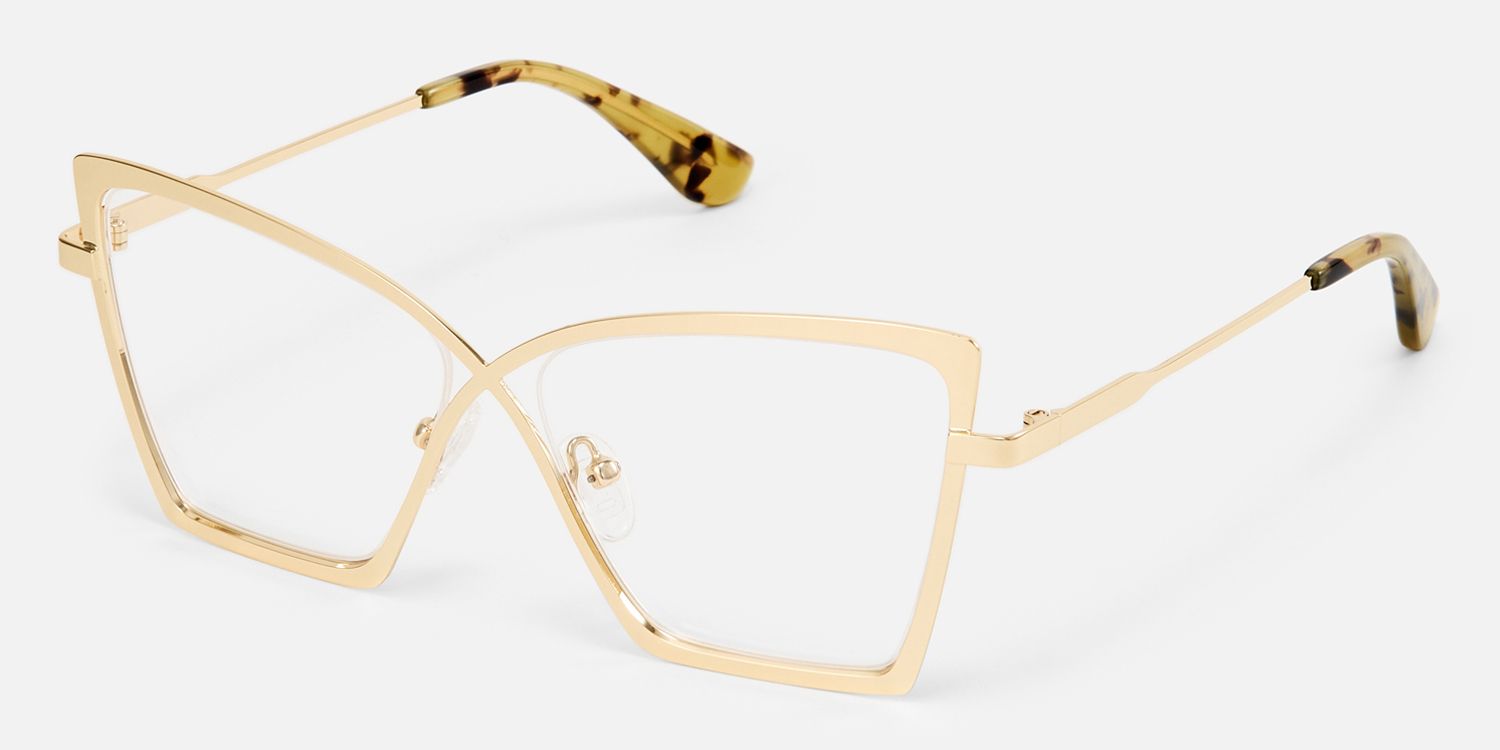 Felicja - Butterfly Gold Eyeglasses | Vooglam Front View