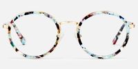Alma - Round Blue Eyeglasses | Vooglam Angle View
