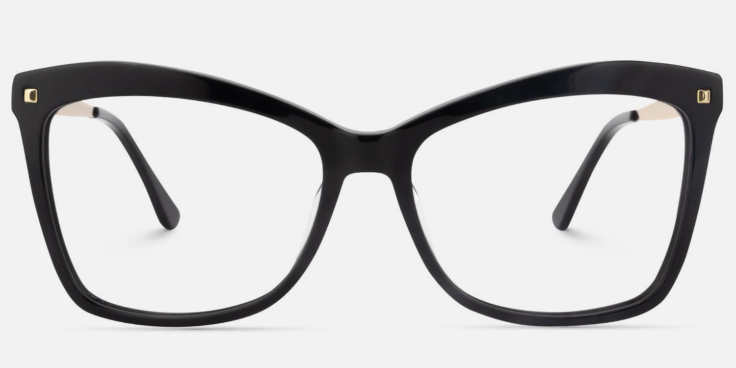 Libby - Butterfly Black Eyeglasses | Vooglam Angle View