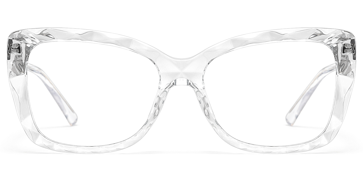 Shane - Rectangle Crystal Clear Faceted Glasses