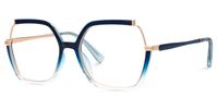 Nahla - Square Blue Eyeglasses | Vooglam Front View
