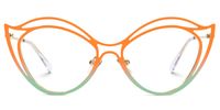 Hilleary - Geometric Orange/Green Eyeglasses | Vooglam Angle View