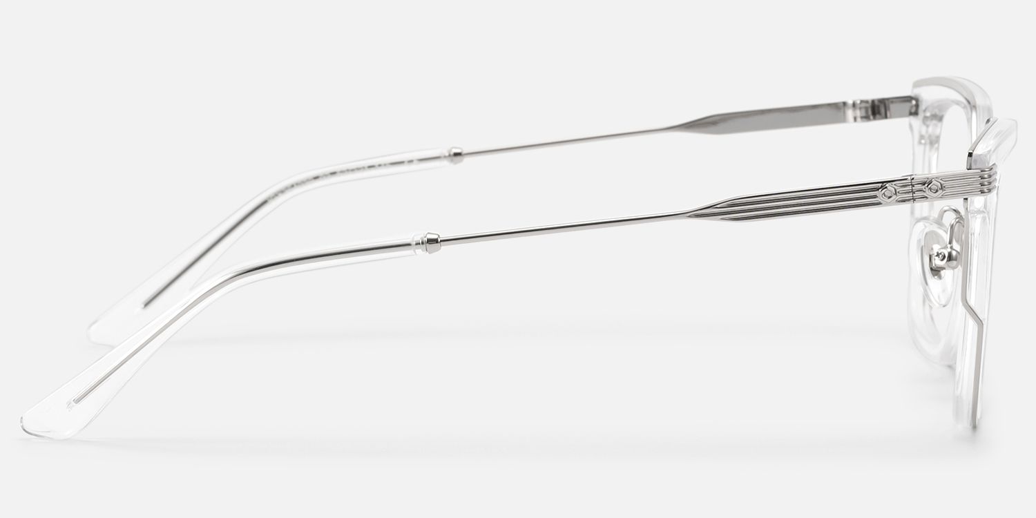 Kassel - Lightweight Clear Square Mixed Glasses | Vooglam Side View