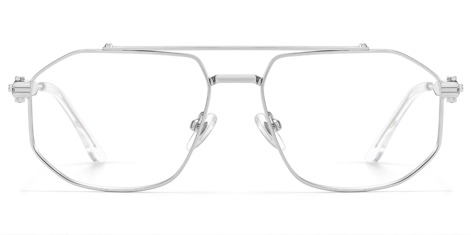 Frame Size of Ando - Chrome Silver Mechanical Aviator Glasses | Vooglam