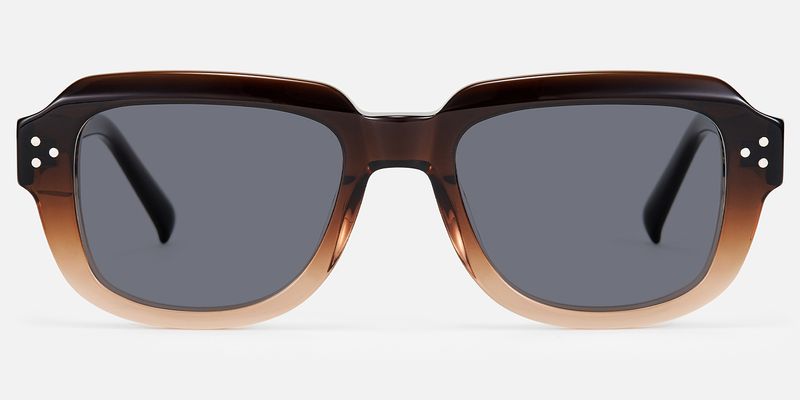 Hale - Rectangle Brown Sunglasses