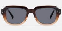 Hale - Rectangle Brown Sunglasses | Vooglam Angle View
