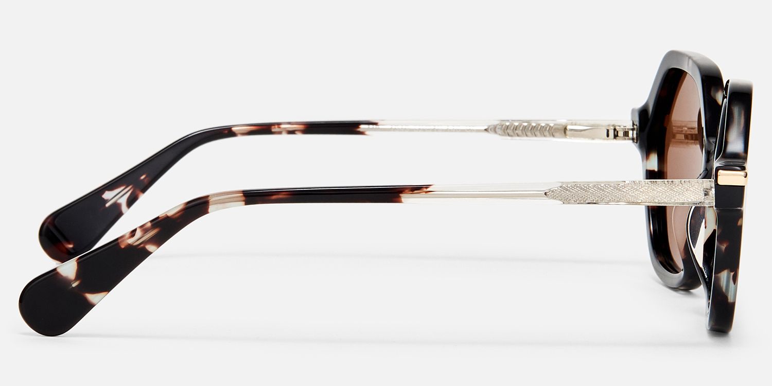 Lux - Geometric Tortoise Sunglasses | Vooglam Side View