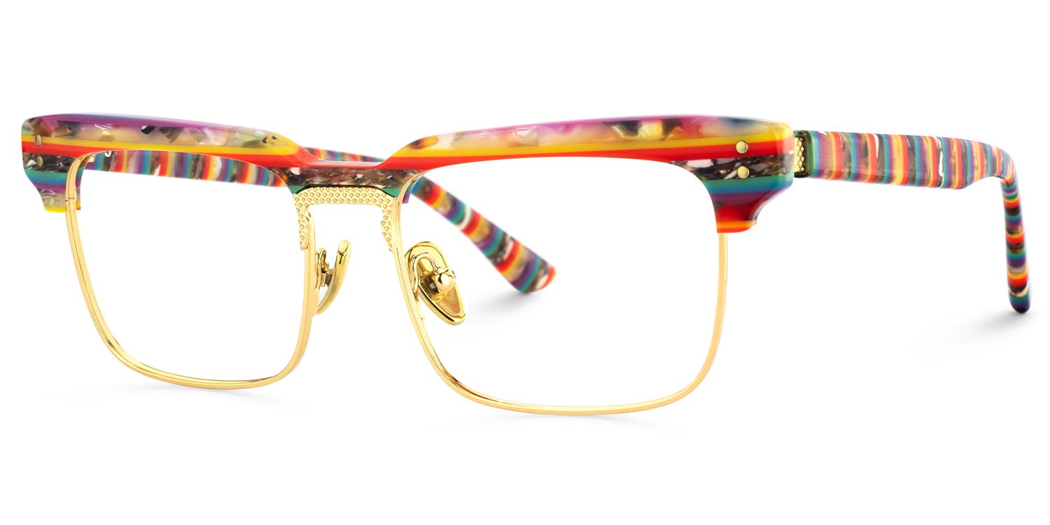 Paley - Browline Multicolor Eyeglasses | Vooglam Front View
