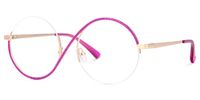 Manley - Sparkling Round Pink Eyeglasses Unique Design | Vooglam Front View