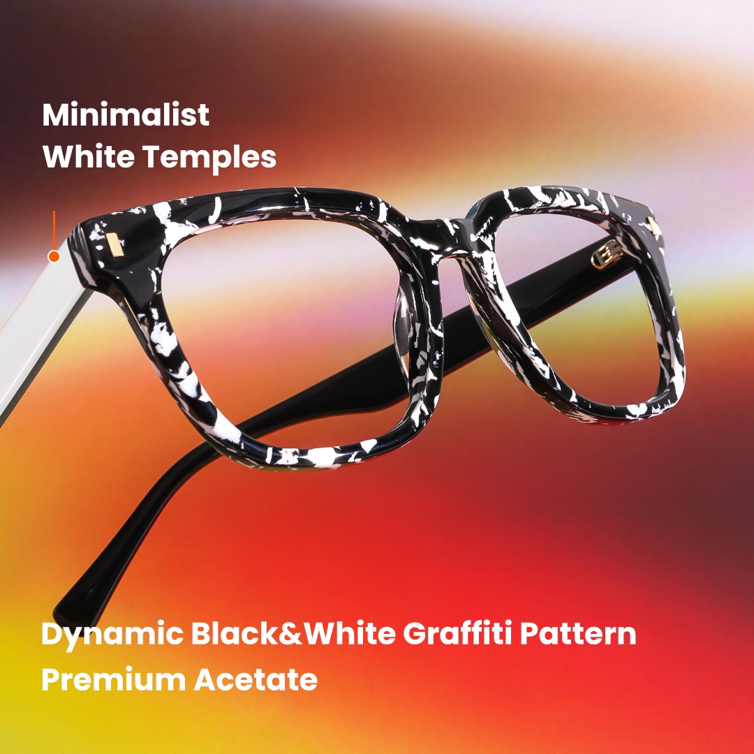 Vinyl - Square Pattern Eyeglasses