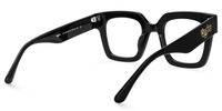 Najwa - Square Black Eyeglasses | Vooglam Side View