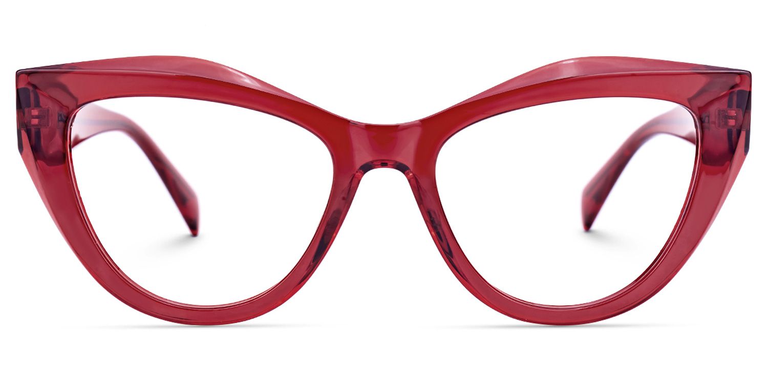 Fantine - Cat Eye Red Eyeglasses | Vooglam Angle View