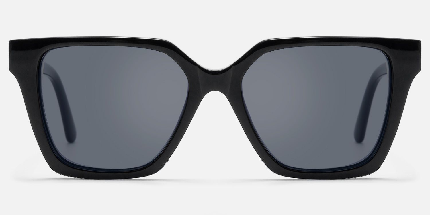 Eclipse - Square Black Sunglasses | Vooglam Angle View