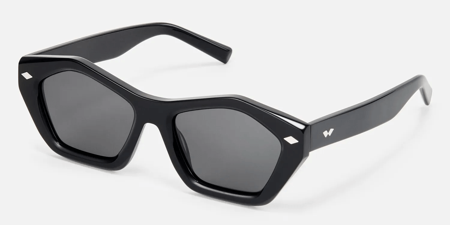 black geometric sunglasses