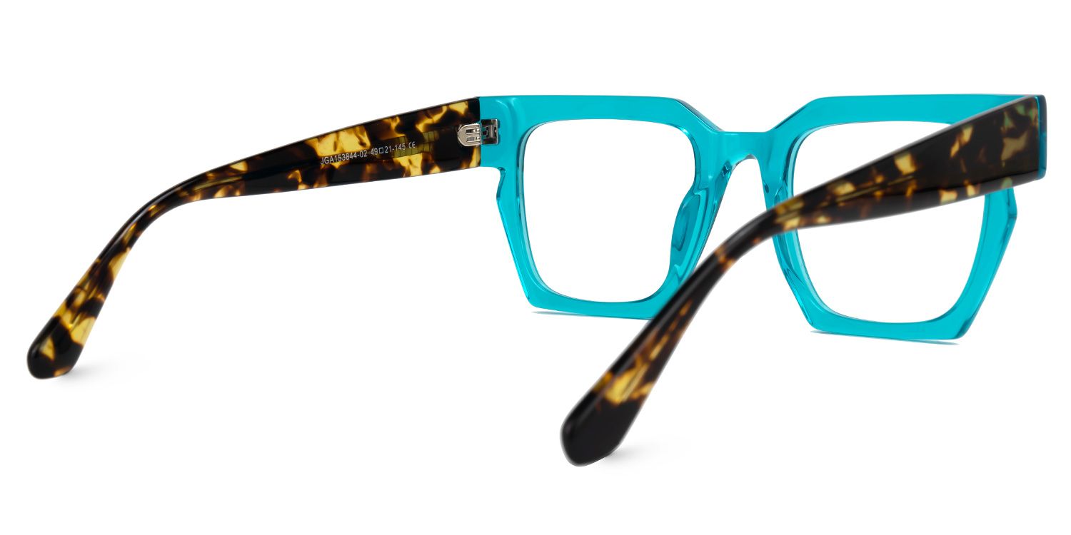 Ekanta - Square Blue Eyeglasses | Vooglam Side View