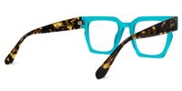 Ekanta - Square Blue Eyeglasses | Vooglam Side View