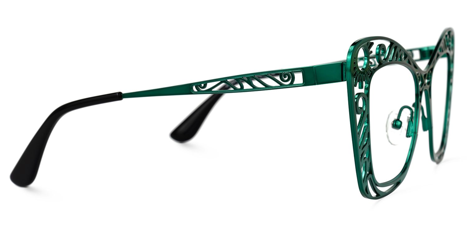 Adita - Cat Eye Green Eyeglasses | Vooglam 4