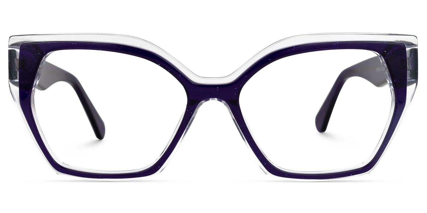 Delyth - Cat Eye Purple Eyeglasses | Vooglam Angle View