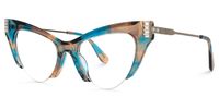 Eirian - Cat Eye Brown/Blue Eyeglasses | Vooglam Front View
