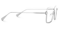 Fenella - Square Silver Eyeglasses | Vooglam 