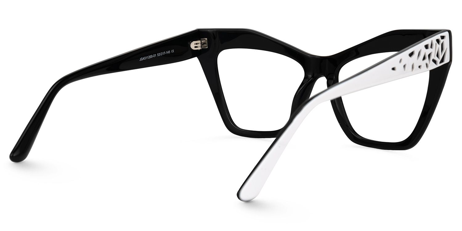 Roxie - Cat Eye Black Eyeglasses | Vooglam Side View