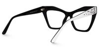 Roxie - Cat Eye Black Eyeglasses | Vooglam Side View