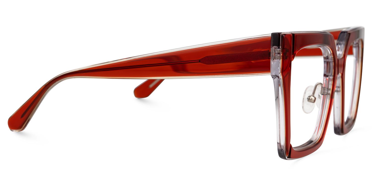 Desmond - Square Red Eyeglasses | Vooglam 4