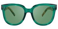 Vernetta - Square Dark/Green Sunglasses | Vooglam Angle View
