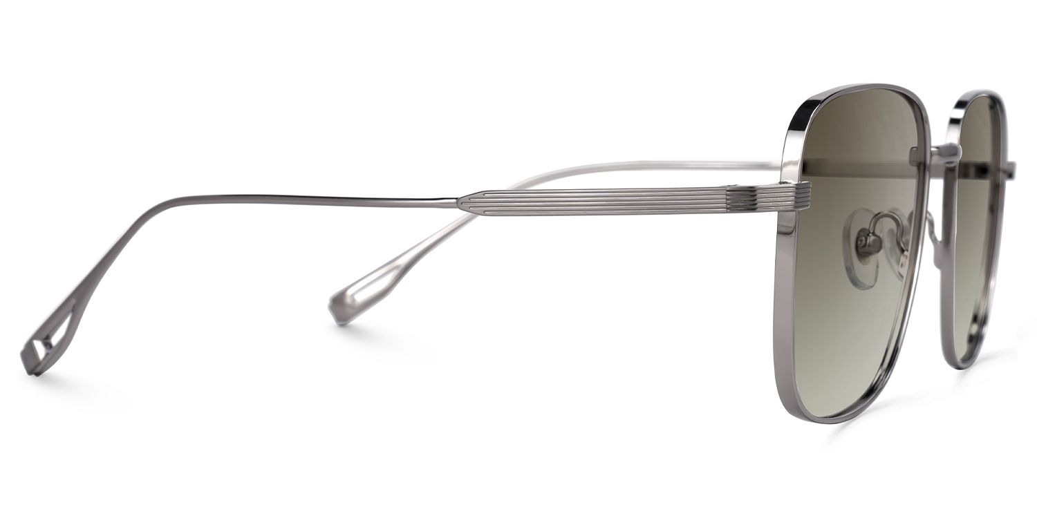 Egas - Square Champagne Prescription Sunglasses by Vooglam - Product View 4