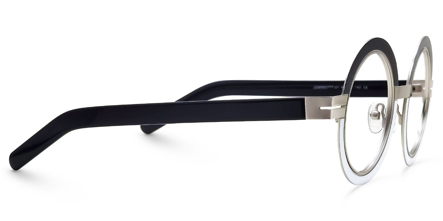 Adino - Round Black/White Eyeglasses | Vooglam 4