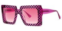 Ferial - Square Black/Pink Sunglasses | Vooglam Front View