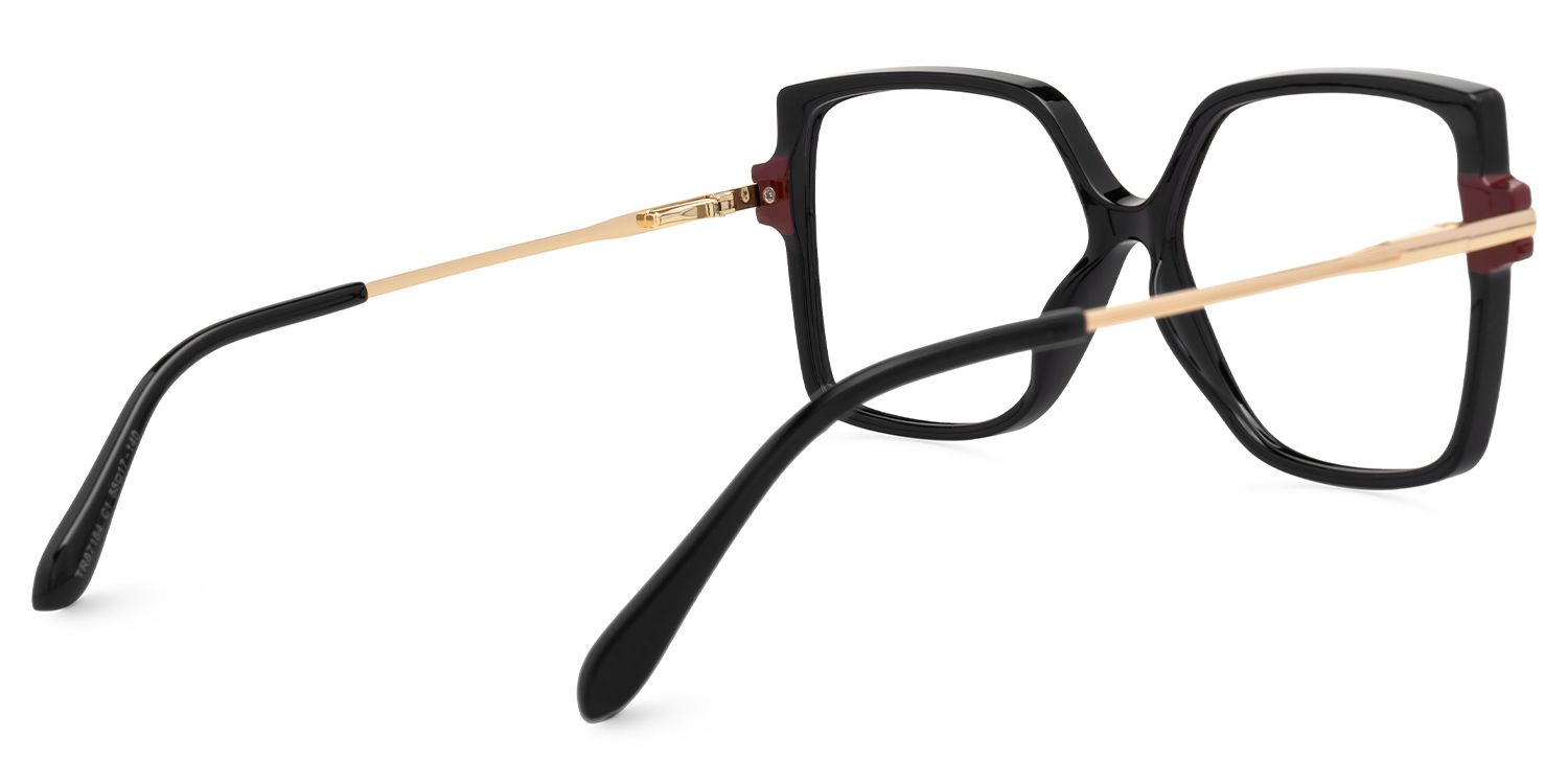 Faisal - Square Black Eyeglasses | Vooglam Side View