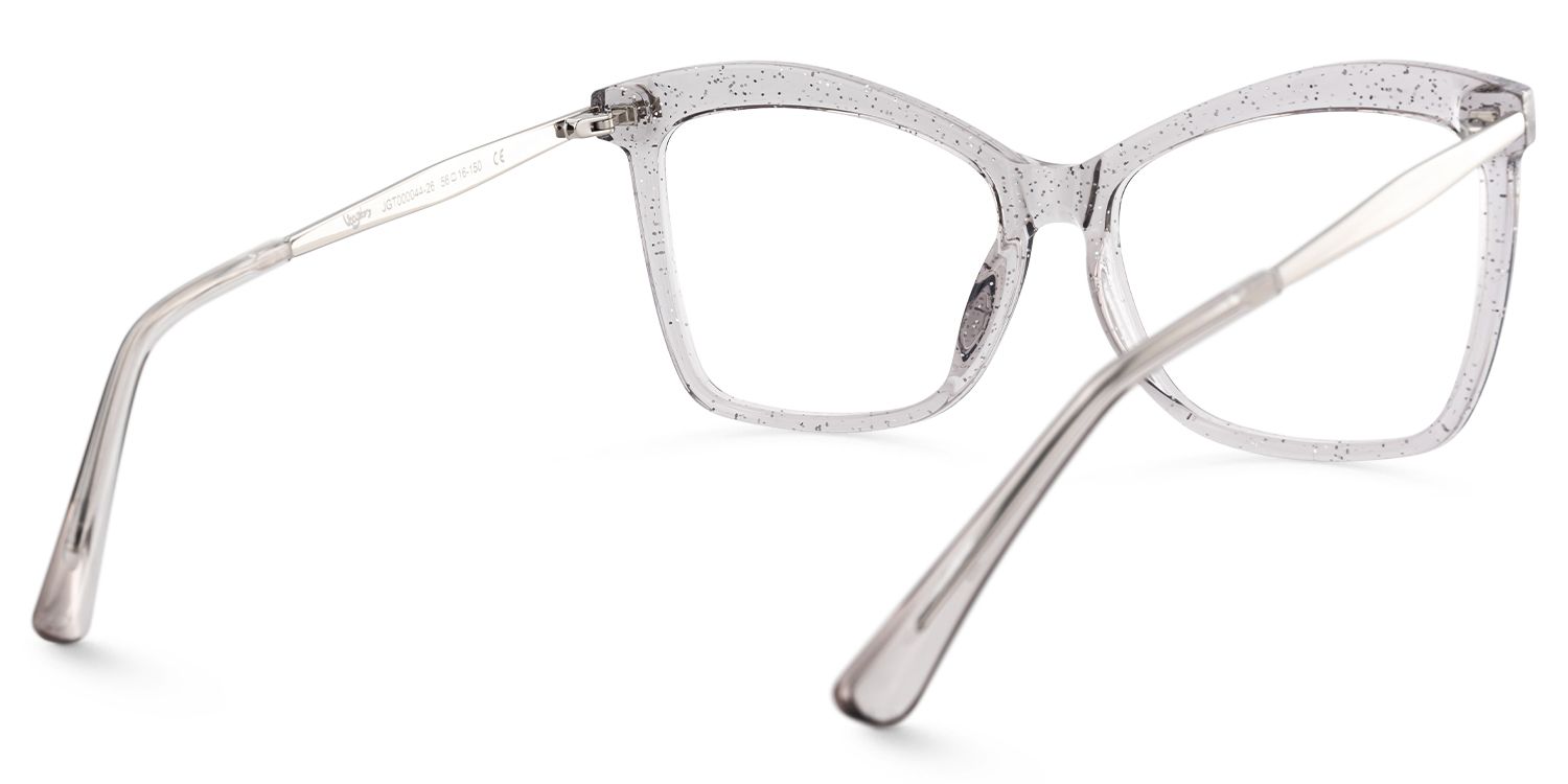 Libby - Butterfly Grey Eyeglasses | Vooglam Side View