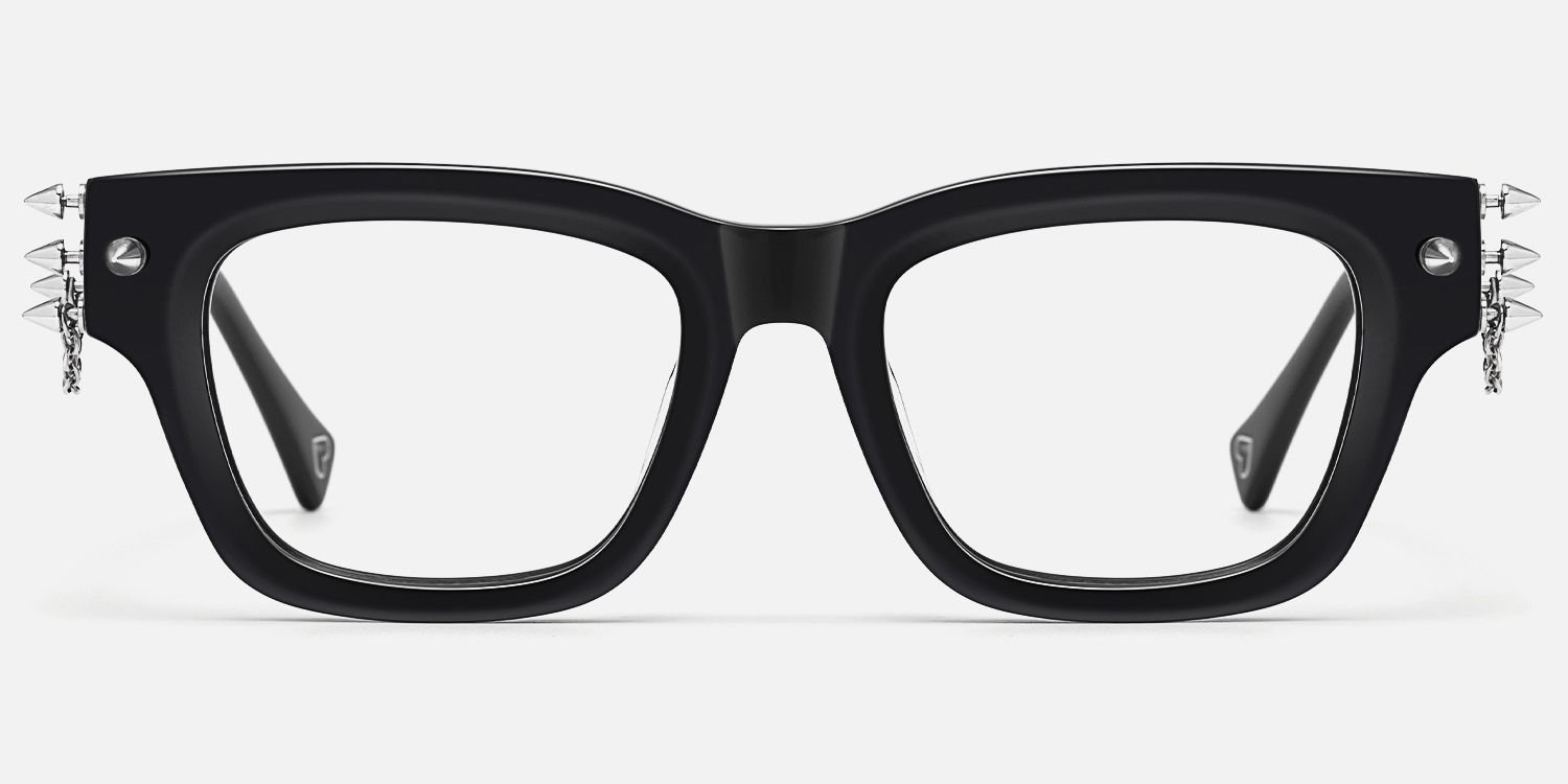 Stud - Rock Stud Black Acetate Glasses | Vooglam Angle View
