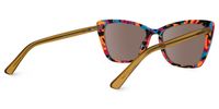 Sanchez - Rectangle Blue/Orange Sunglasses | Vooglam Side View
