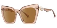 Feliciana - Cat Eye Champagne Sunglasses | Vooglam Front View