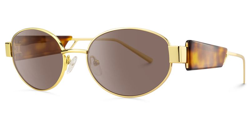 Ember - Oval Gold Sunglasses