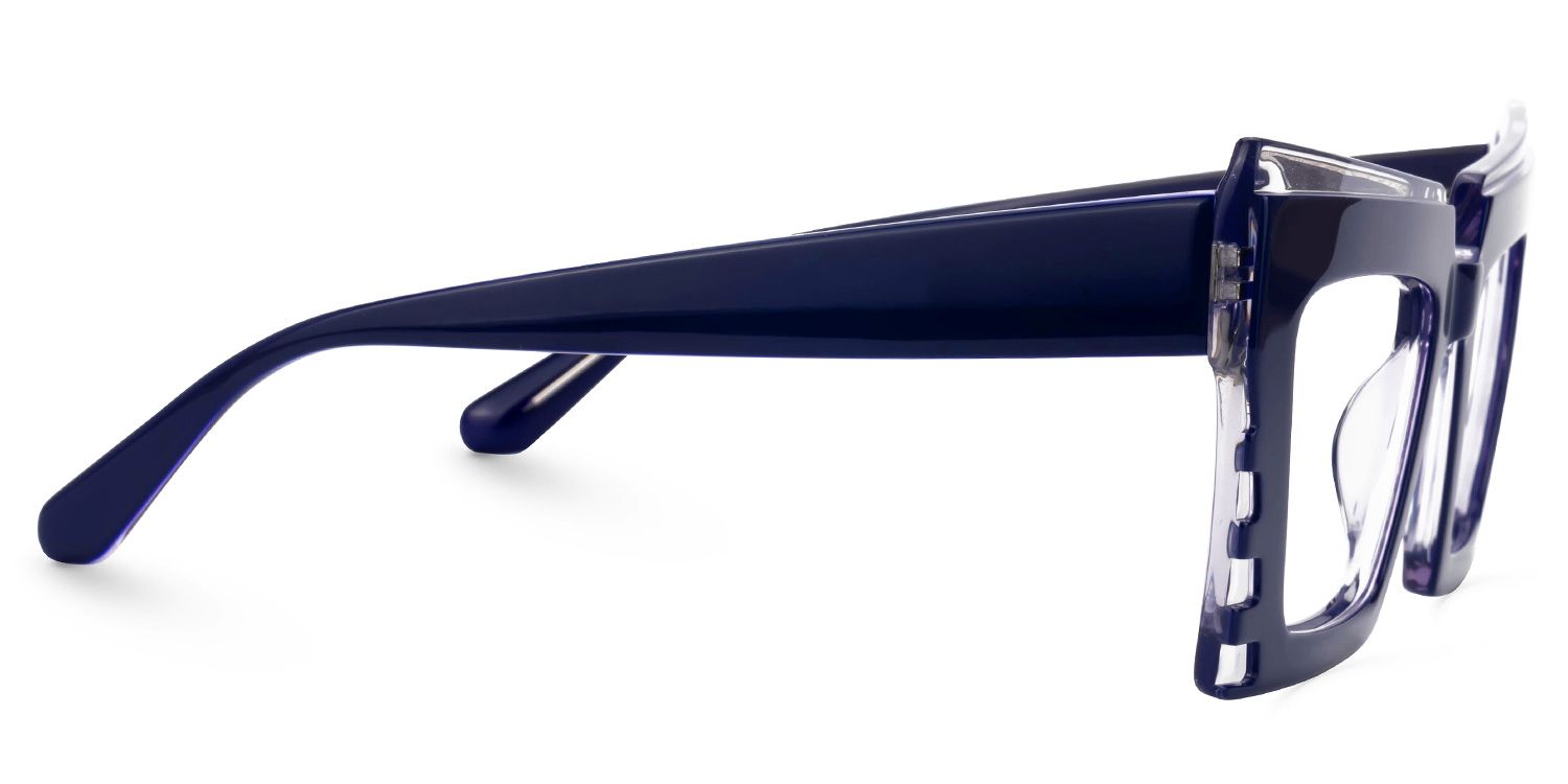 Faylinn - Rectangle Blue Eyeglasses | Vooglam 4