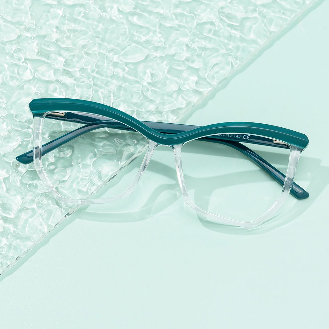 Wes Butterfly Green/Crystal Eyeglasses Vooglam