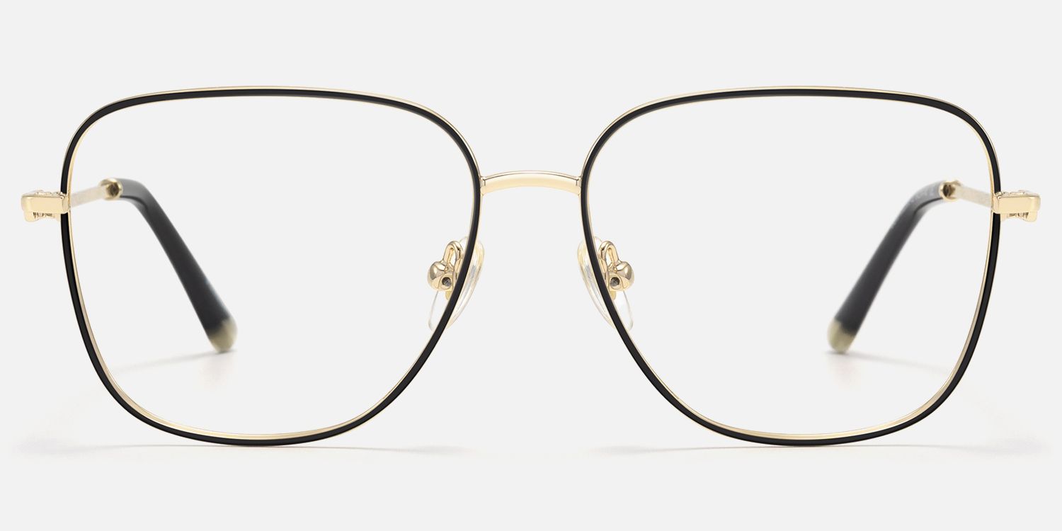 Karma - Square Black Eyeglasses | Vooglam Angle View