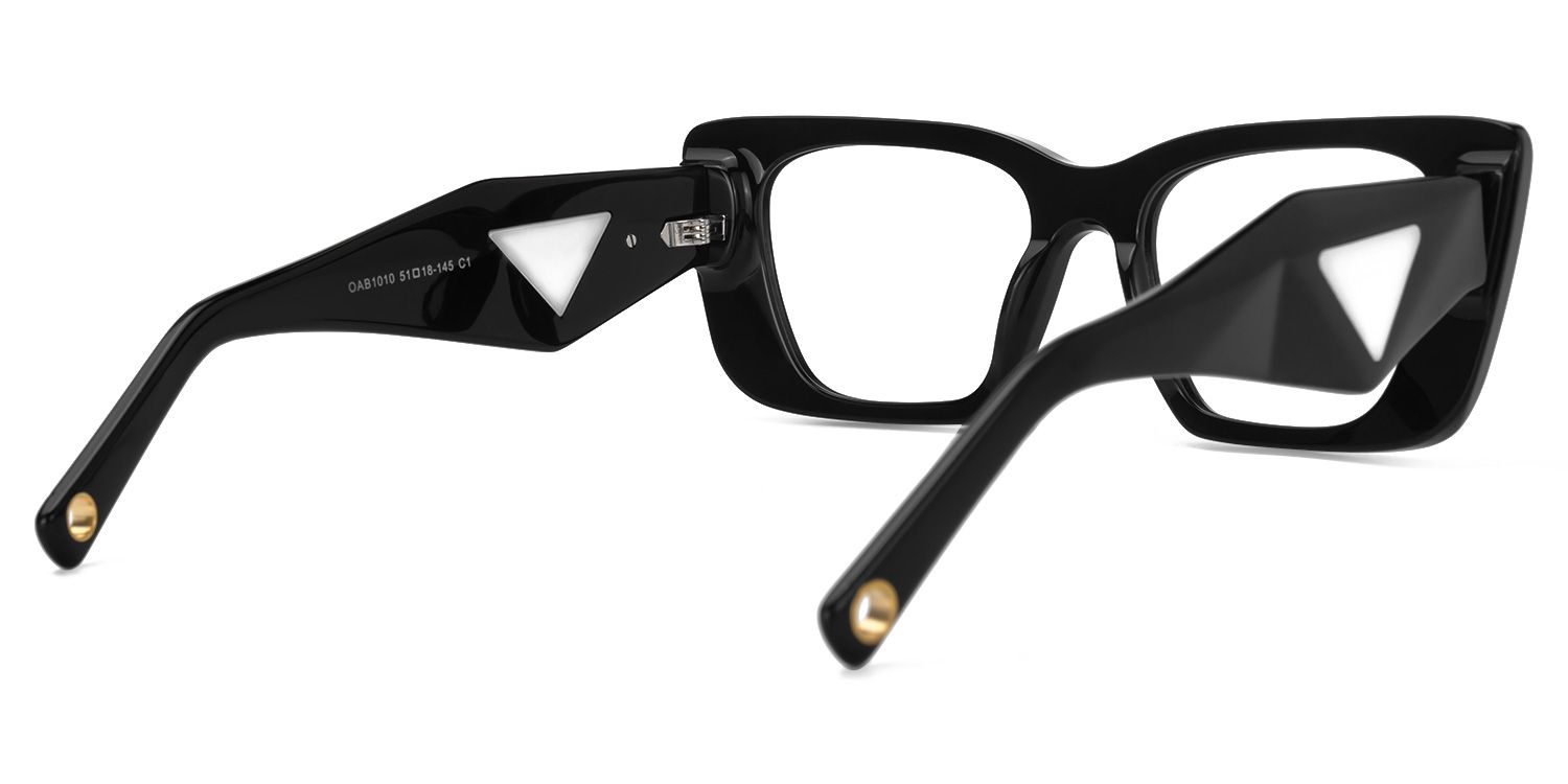 Emerens - Rectangle Black Eyeglasses | Vooglam Side View