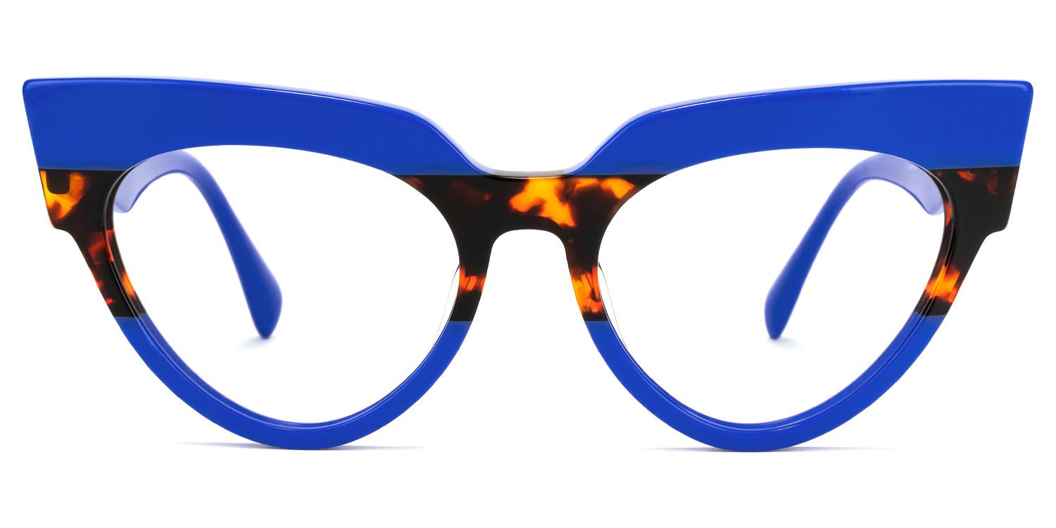 Bandit - Cat Eye Blue Eyeglasses | Vooglam Angle View