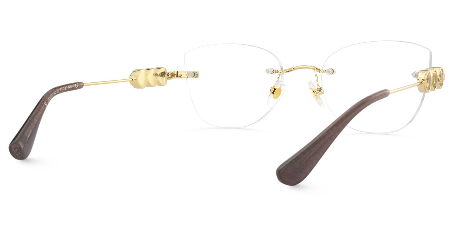 Muse - Cat Eye Brown Eyeglasses by Vooglam - Side View