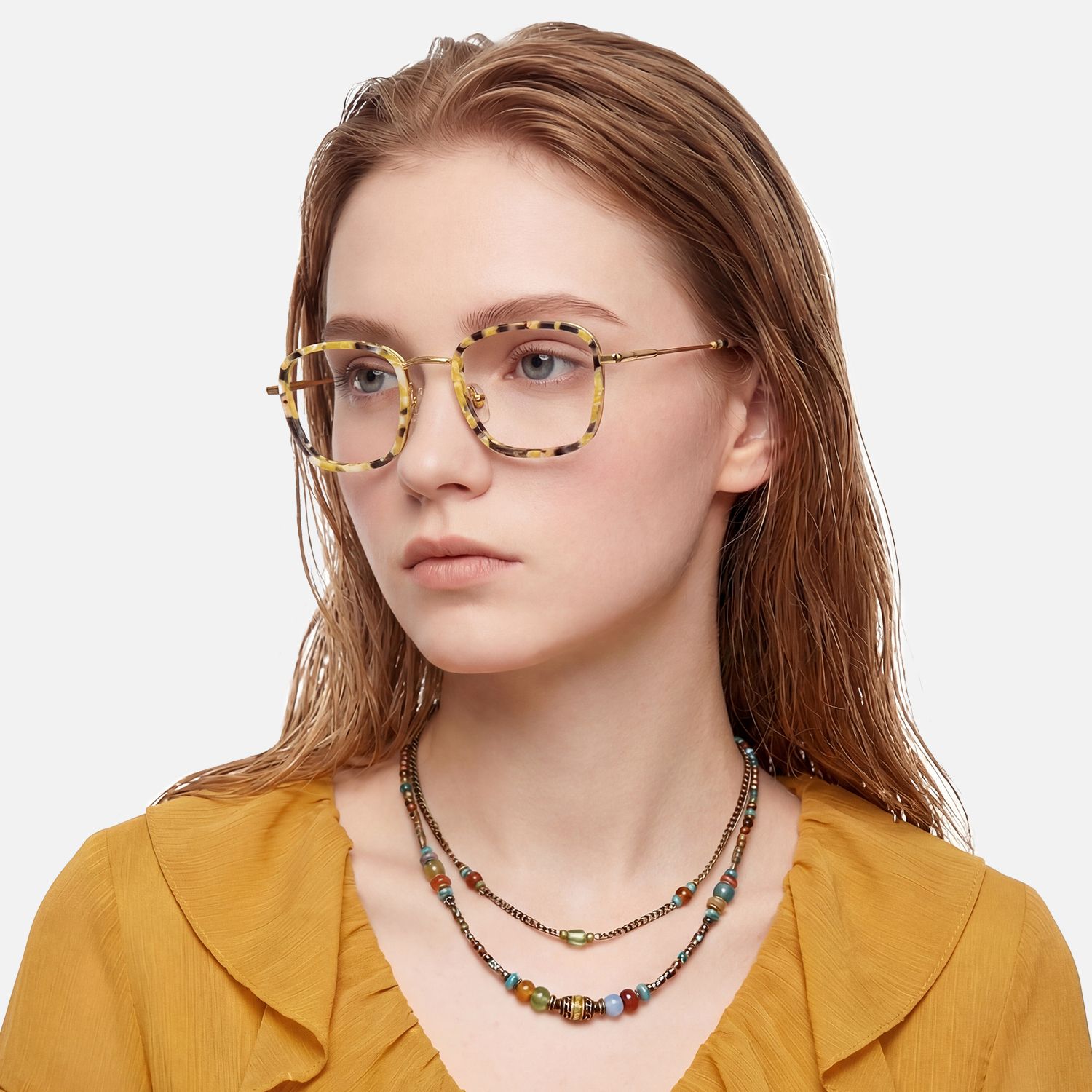 Explore the design story of Sundance - Square Yellow Eyeglasses | Vooglam