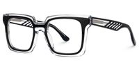 Fenicia - Square Black/Crystal Eyeglasses | Vooglam Front View