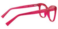 Rectangle Bright/Pink Eyeglasses | Vooglam.com Side View