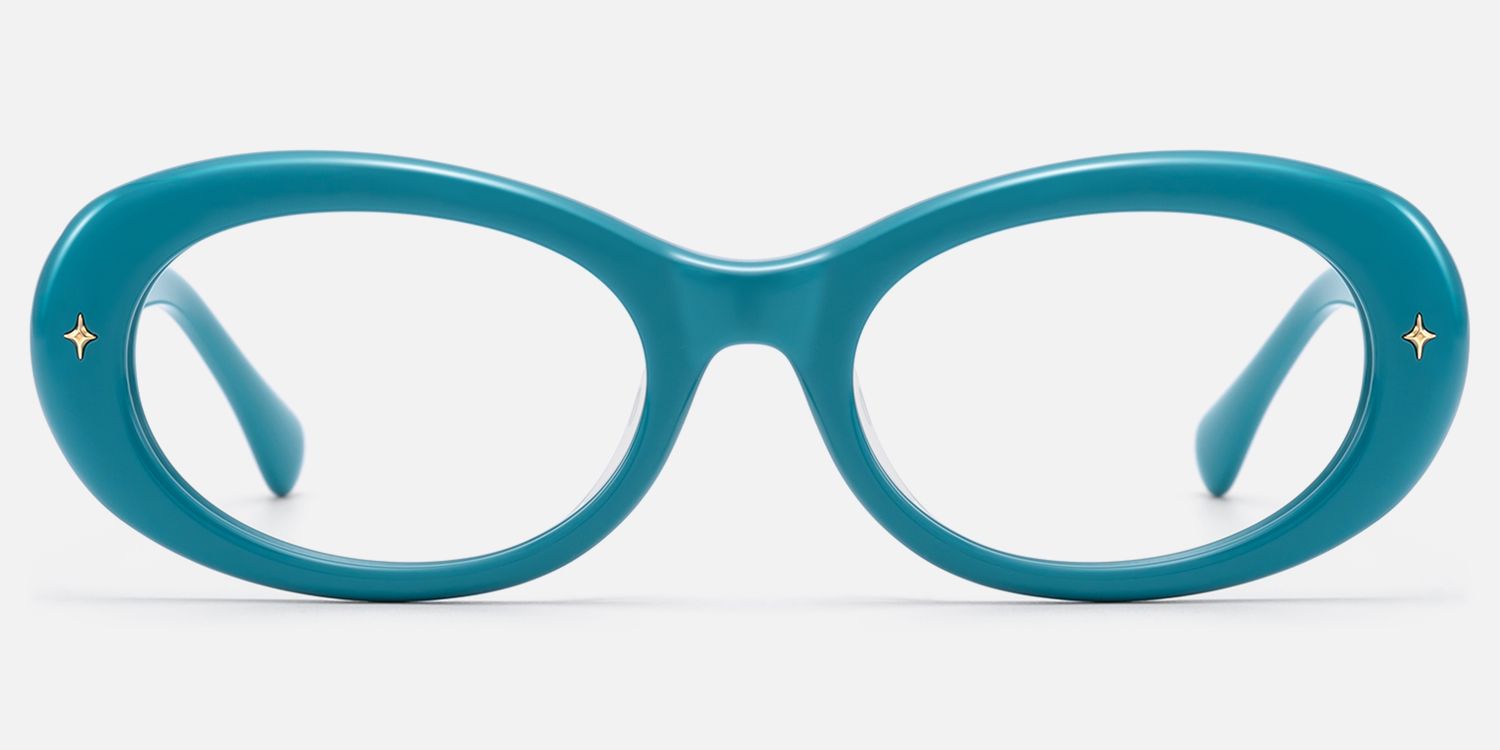Vexa - Vibrant Blue Thick Acetate Frames | Vooglam Angle View