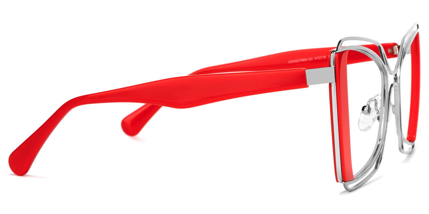 Russell - Square Red Eyeglasses | Vooglam 4