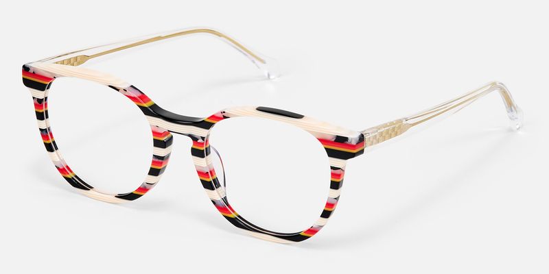 Boban - Round Black/Red Eyeglasses