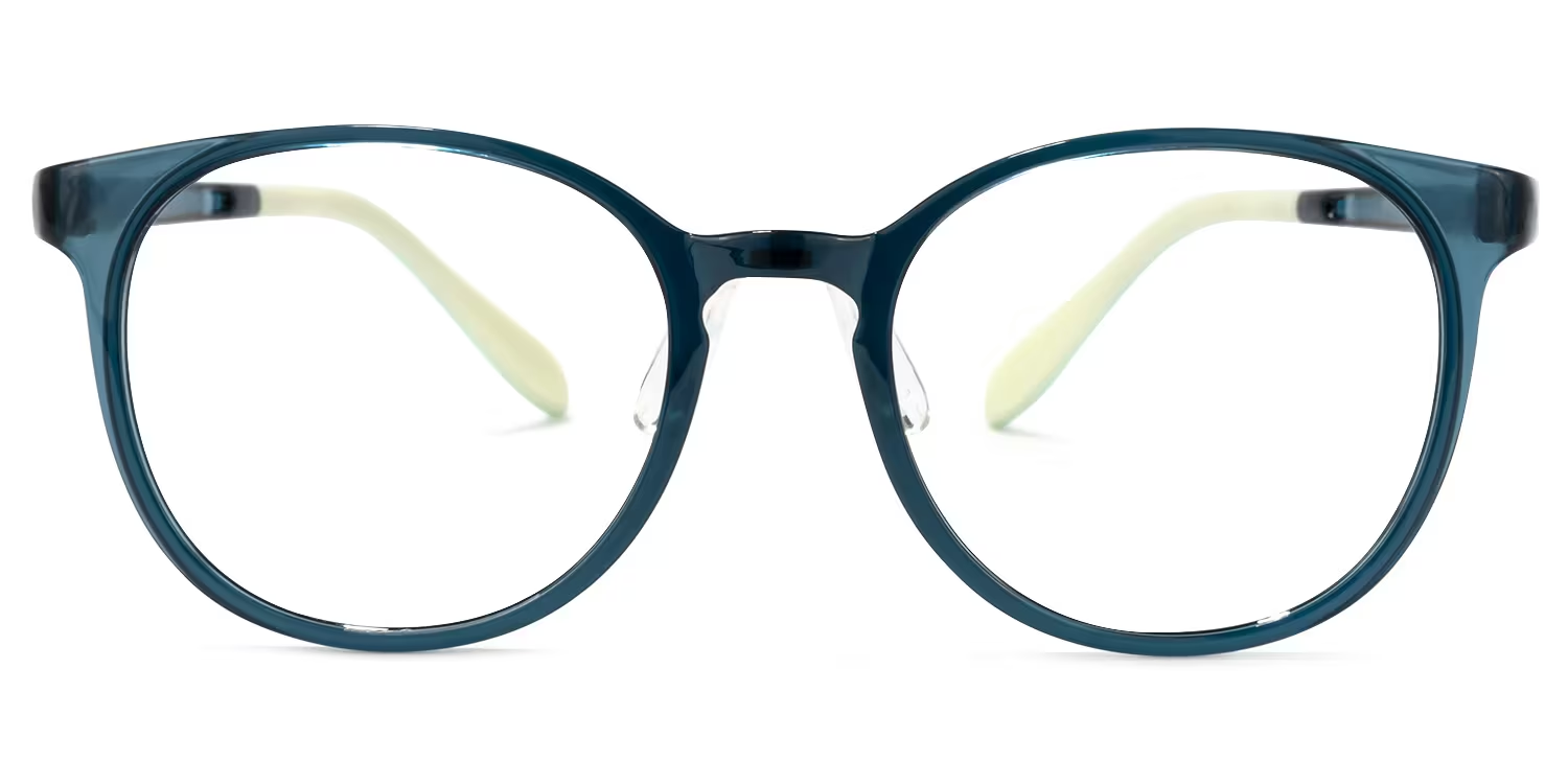 Theodore - Round Blue Kids Eyeglasses | Vooglam Angle View